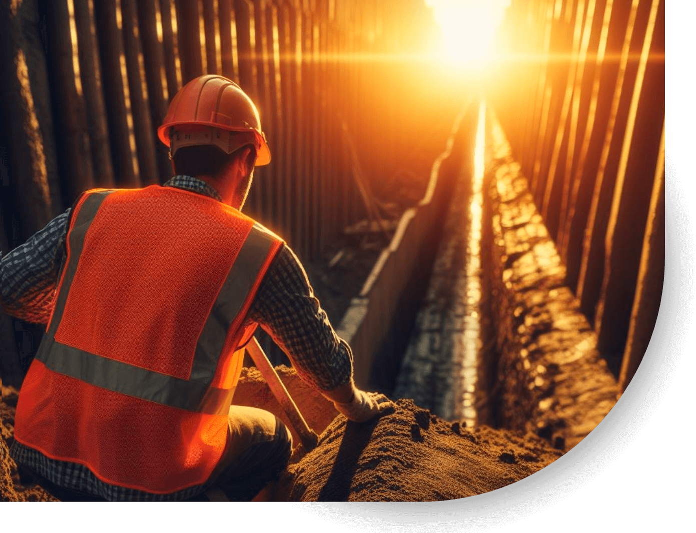 worker inspects footer preparations